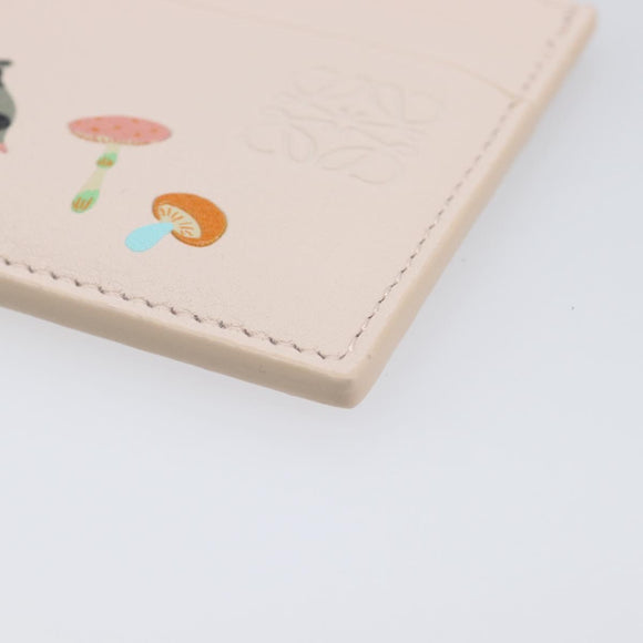 LOEWE Card Case Leather Pink Auth 167702M