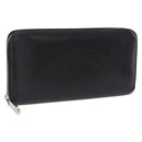 LOUIS VUITTON Epi Zippy Wallet Long Wallet Black M64838 LV Auth 167705-1
