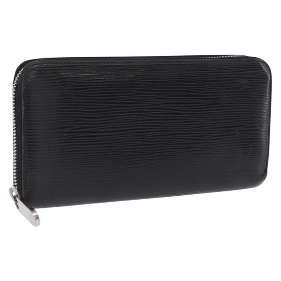 LOUIS VUITTON Epi Zippy Wallet Long Wallet Black M64838 LV Auth 167705