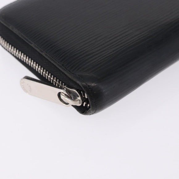 LOUIS VUITTON Epi Zippy Wallet Long Wallet Black M64838 LV Auth 167705
