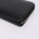 LOUIS VUITTON Epi Zippy Wallet Long Wallet Black M64838 LV Auth 167705-15