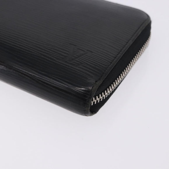 LOUIS VUITTON Epi Zippy Wallet Long Wallet Black M64838 LV Auth 167705