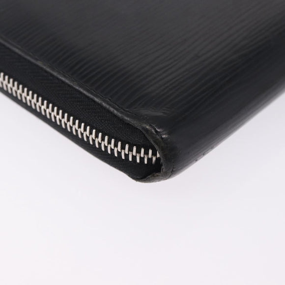 LOUIS VUITTON Epi Zippy Wallet Long Wallet Black M64838 LV Auth 167705