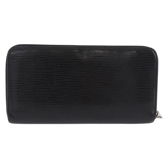 LOUIS VUITTON Epi Zippy Wallet Long Wallet Black M64838 LV Auth 167705