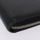 LOUIS VUITTON Epi Zippy Wallet Long Wallet Black M64838 LV Auth 167705-5