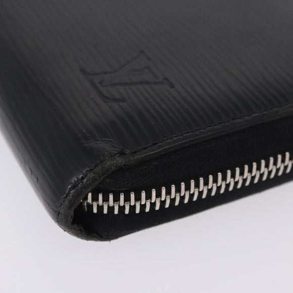 LOUIS VUITTON Epi Zippy Wallet Long Wallet Black M64838 LV Auth 167705