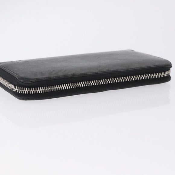 LOUIS VUITTON Epi Zippy Wallet Long Wallet Black M64838 LV Auth 167705
