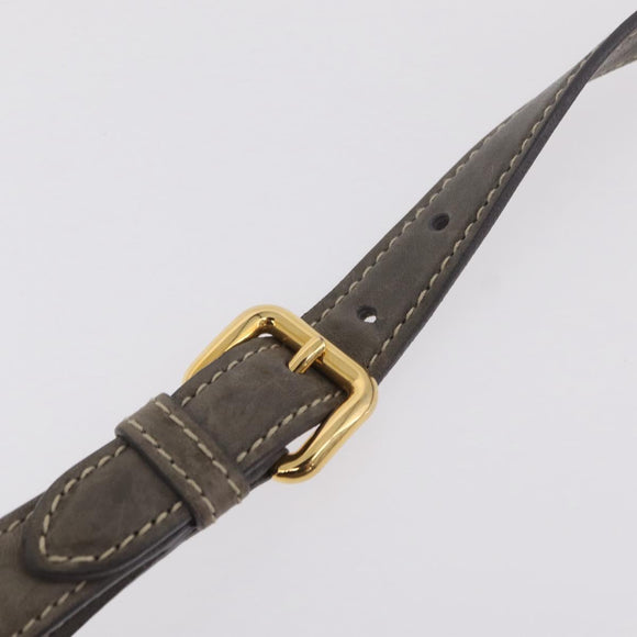Miu Miu Hand Bag Leather 2way Gray Gold Auth 167708A