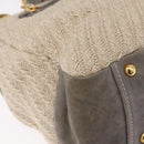 Miu Miu Hand Bag Leather 2way Gray Gold Auth 167708A-18