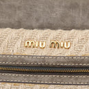 Miu Miu Hand Bag Leather 2way Gray Gold Auth 167708A-20