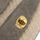 Miu Miu Hand Bag Leather 2way Gray Gold Auth 167708A-21