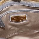 Miu Miu Hand Bag Leather 2way Gray Gold Auth 167708A-24