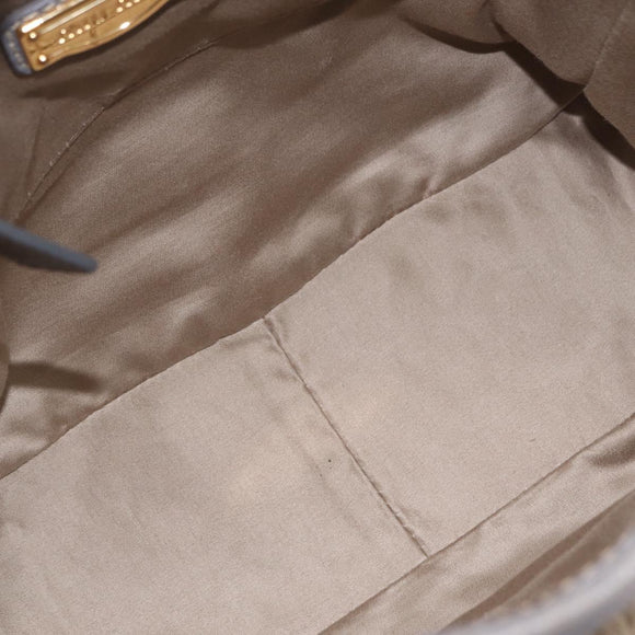Miu Miu Hand Bag Leather 2way Gray Gold Auth 167708A