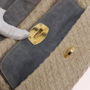 Miu Miu Hand Bag Leather 2way Gray Gold Auth 167708A-29