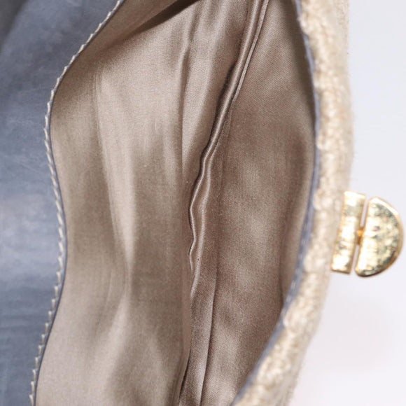 Miu Miu Hand Bag Leather 2way Gray Gold Auth 167708A