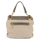 Miu Miu Hand Bag Leather 2way Gray Gold Auth 167708A-2