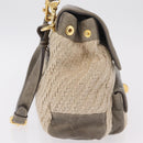 Miu Miu Hand Bag Leather 2way Gray Gold Auth 167708A-4