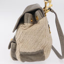 Miu Miu Hand Bag Leather 2way Gray Gold Auth 167708A-5