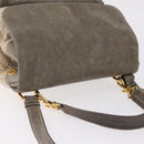 Miu Miu Hand Bag Leather 2way Gray Gold Auth 167708A-7