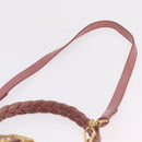 Miu Miu Hand Bag Leather 2way Pink Gold Auth 167711A-15