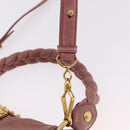 Miu Miu Hand Bag Leather 2way Pink Gold Auth 167711A-16