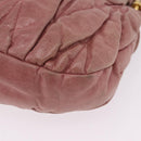 Miu Miu Hand Bag Leather 2way Pink Gold Auth 167711A-20