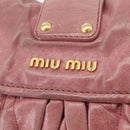 Miu Miu Hand Bag Leather 2way Pink Gold Auth 167711A-21