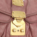 Miu Miu Hand Bag Leather 2way Pink Gold Auth 167711A-22