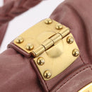 Miu Miu Hand Bag Leather 2way Pink Gold Auth 167711A-23