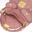 Miu Miu Hand Bag Leather 2way Pink Gold Auth 167711A-24