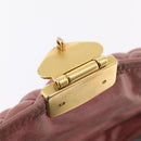 Miu Miu Hand Bag Leather 2way Pink Gold Auth 167711A-10