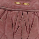 Miu Miu Hand Bag Leather 2way Pink Gold Auth 167711A-3