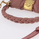 Miu Miu Hand Bag Leather 2way Pink Gold Auth 167711A-7