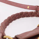 Miu Miu Hand Bag Leather 2way Pink Gold Auth 167711A-8