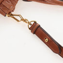 Miu Miu Hand Bag Leather 2way Brown Gold Auth 167713M-16