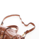 Miu Miu Hand Bag Leather 2way Brown Gold Auth 167713M-17