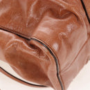 Miu Miu Hand Bag Leather 2way Brown Gold Auth 167713M-18