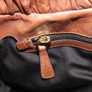 Miu Miu Hand Bag Leather 2way Brown Gold Auth 167713M-28