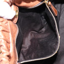 Miu Miu Hand Bag Leather 2way Brown Gold Auth 167713M-29