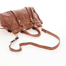 Miu Miu Hand Bag Leather 2way Brown Gold Auth 167713M-8