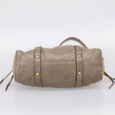 Miu Miu Hand Bag Leather 2way Beige Gold Auth 167714M-5