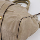 Miu Miu Hand Bag Leather 2way Beige Gold Auth 167714M-16