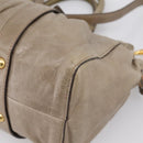 Miu Miu Hand Bag Leather 2way Beige Gold Auth 167714M-18