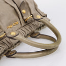 Miu Miu Hand Bag Leather 2way Beige Gold Auth 167714M-7
