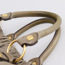 Miu Miu Hand Bag Leather 2way Beige Gold Auth 167714M-14