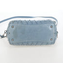 Miu Miu Matelasse Hand Bag Leather 2way Light Blue Silver Auth 167715M-5