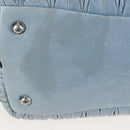 Miu Miu Matelasse Hand Bag Leather 2way Light Blue Silver Auth 167715M-20