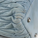Miu Miu Matelasse Hand Bag Leather 2way Light Blue Silver Auth 167715M-21