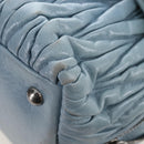 Miu Miu Matelasse Hand Bag Leather 2way Light Blue Silver Auth 167715M-22