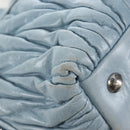 Miu Miu Matelasse Hand Bag Leather 2way Light Blue Silver Auth 167715M-23